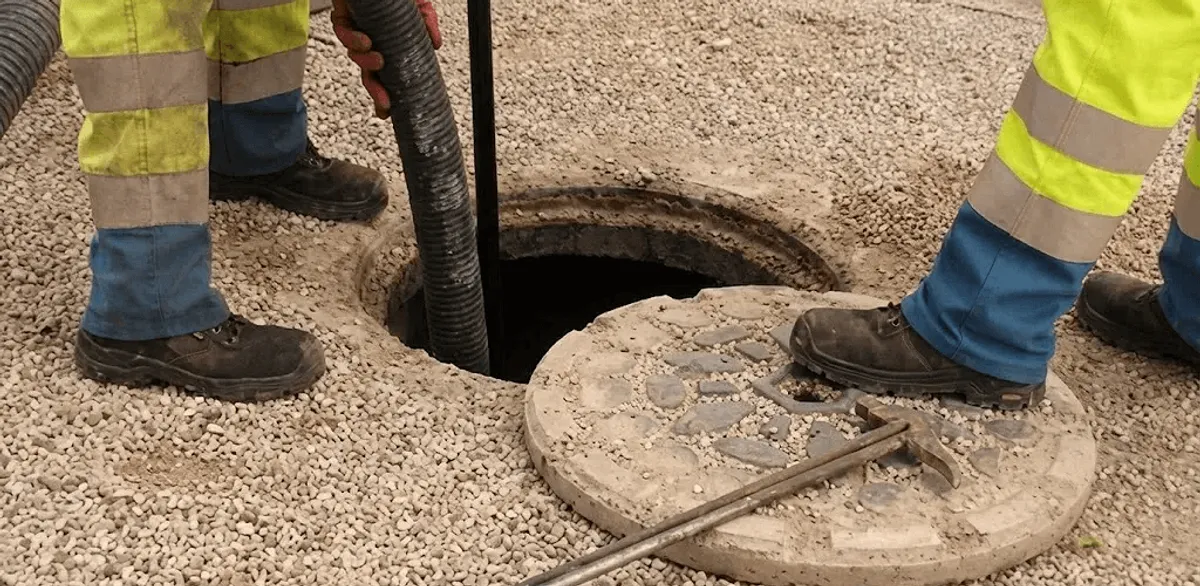 Drain cleaning crew clearing a sewer access point with professional equipment in Oakland, CA